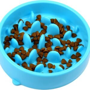 Eha Earth-Friendly Slow Feeder for Dogs |Dog Bowl Medium|800 Ml| Pet Bowl Made with Rice Husk and Bamboo Fibers|Dog Food Bowl|1 Unit|Azure,18 X18X5 Cm